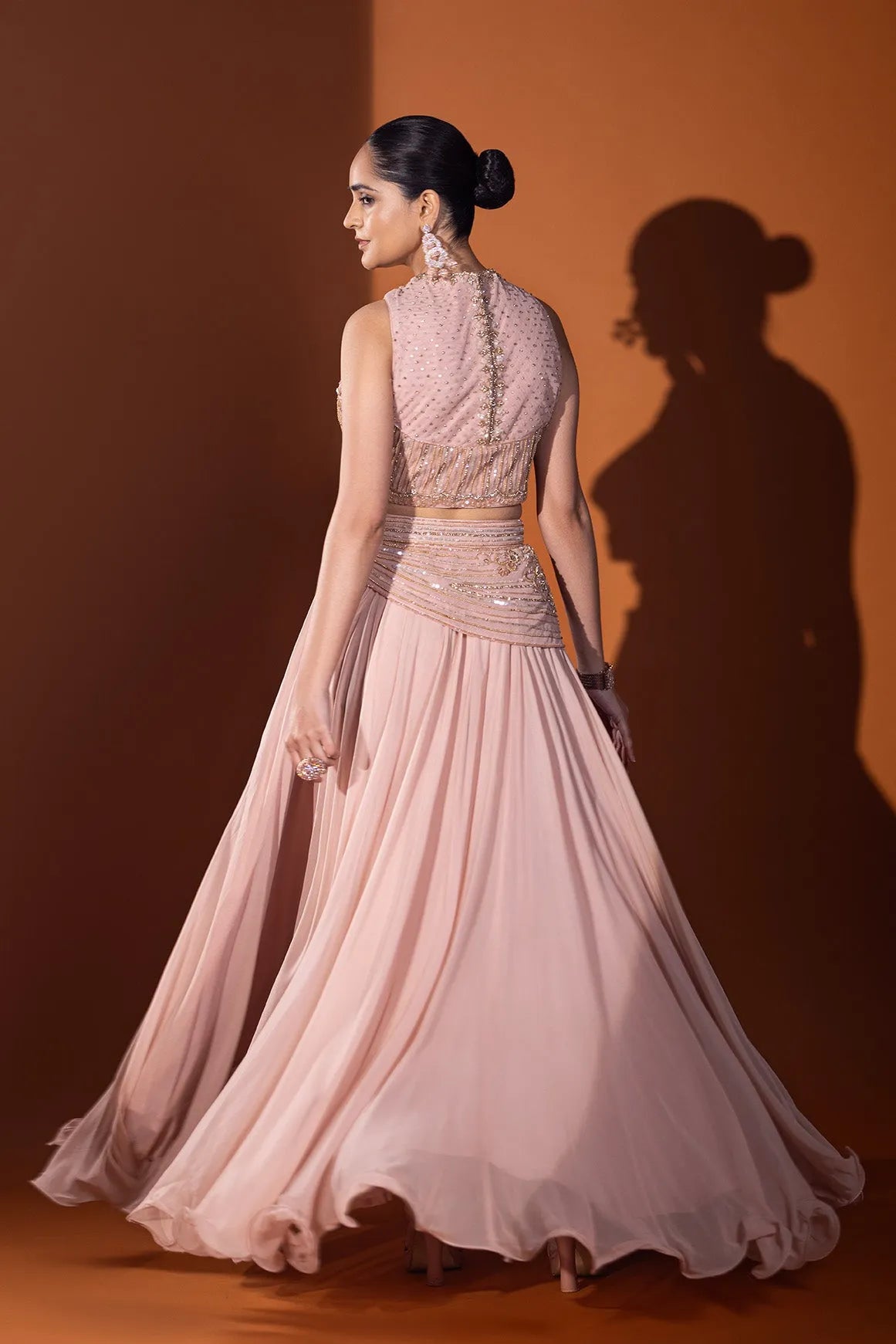 Roshanee Crop top & Skirt Set