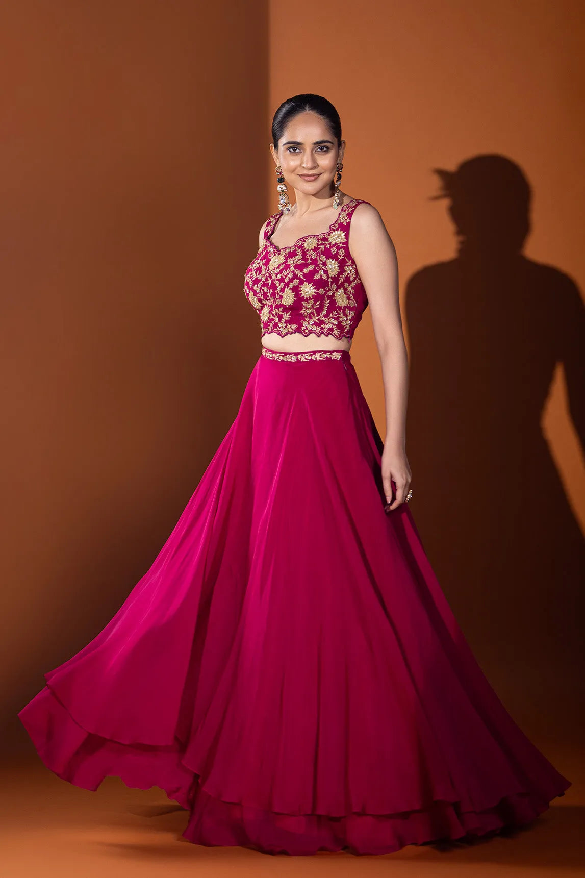 Gulnar Crop top & Skirt Ensemble