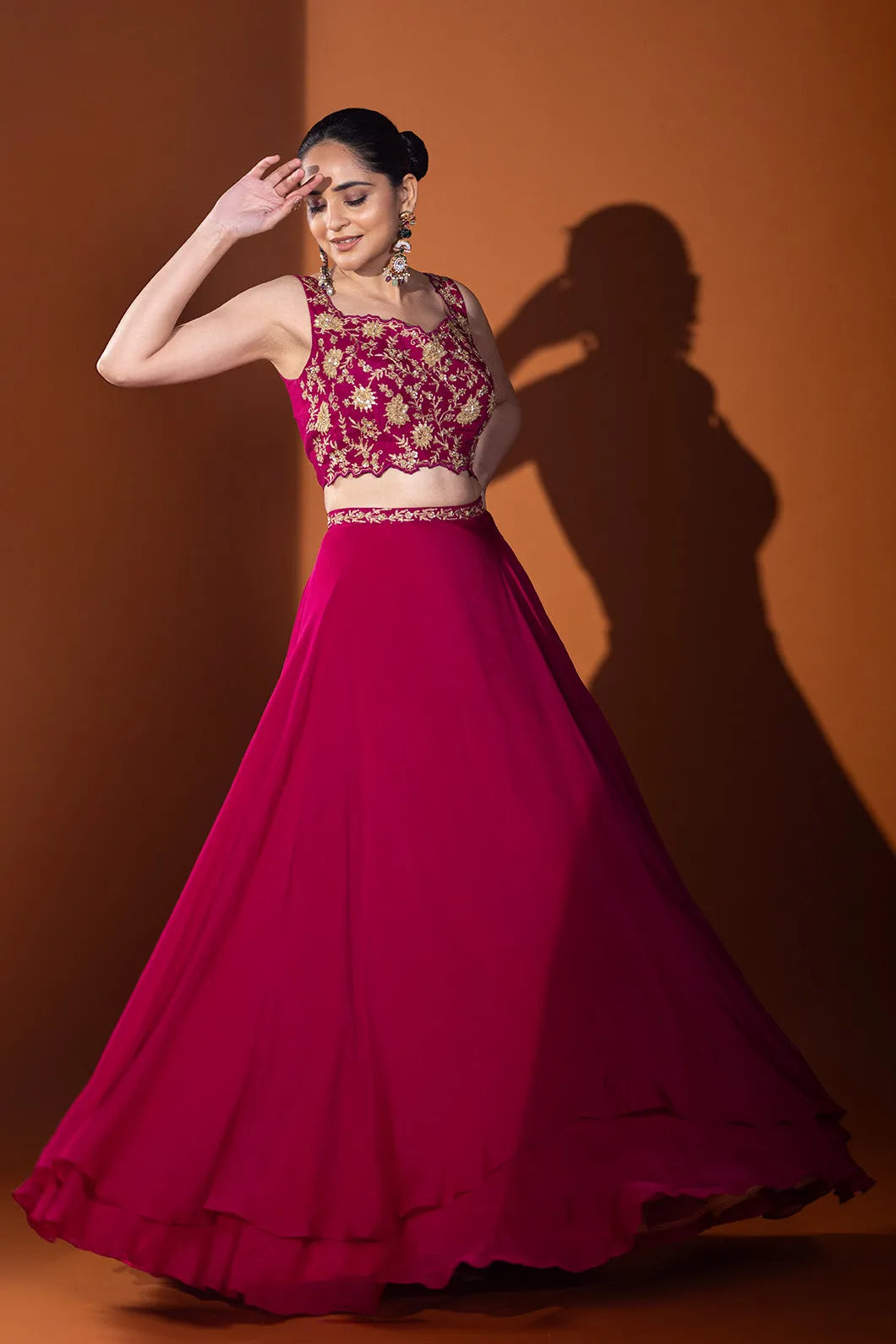 Gulnar Crop top & Skirt Ensemble