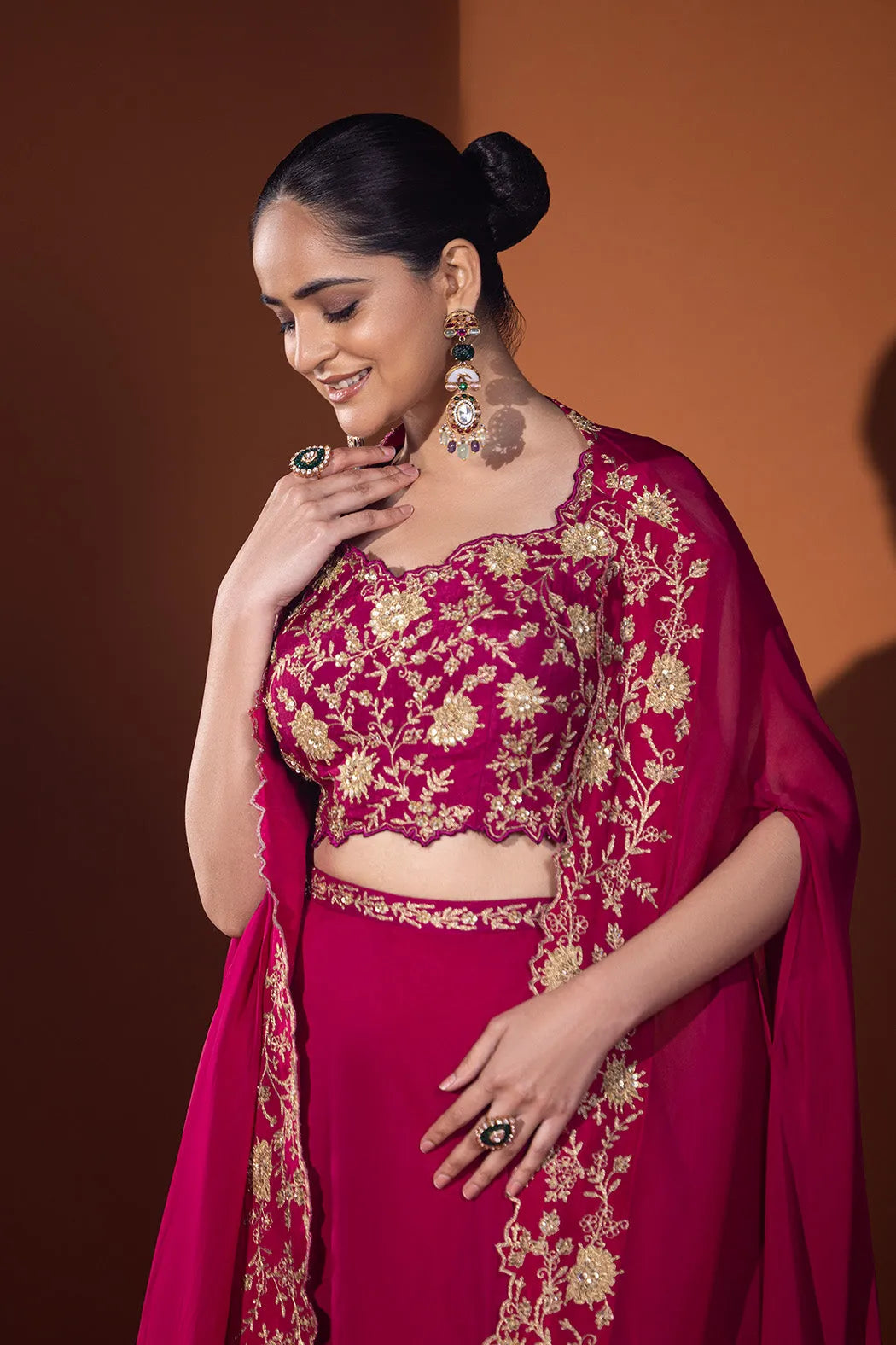 Gulnar Crop top & Skirt Ensemble