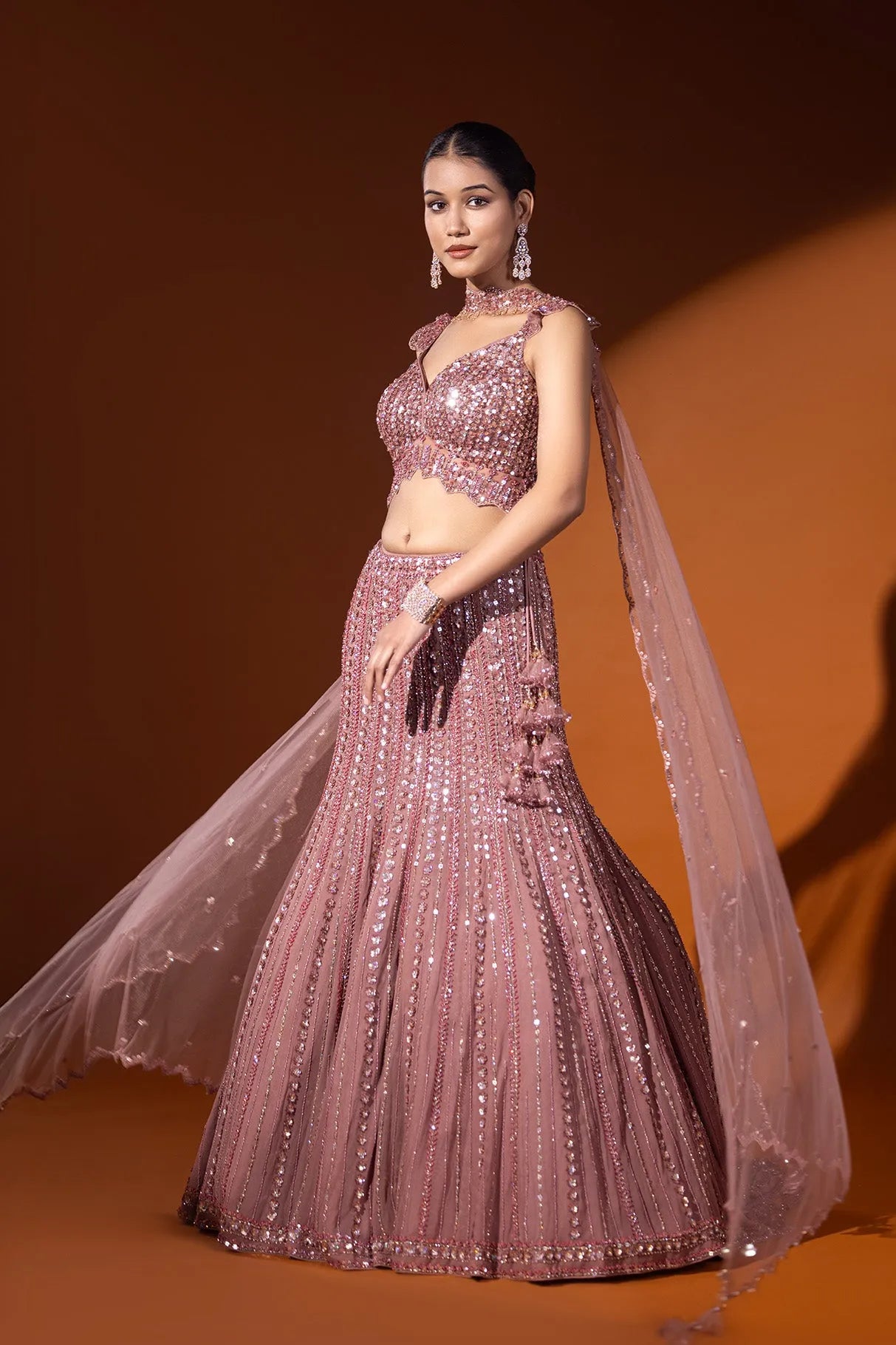 Noorain Crop top & Fishcut skirt set