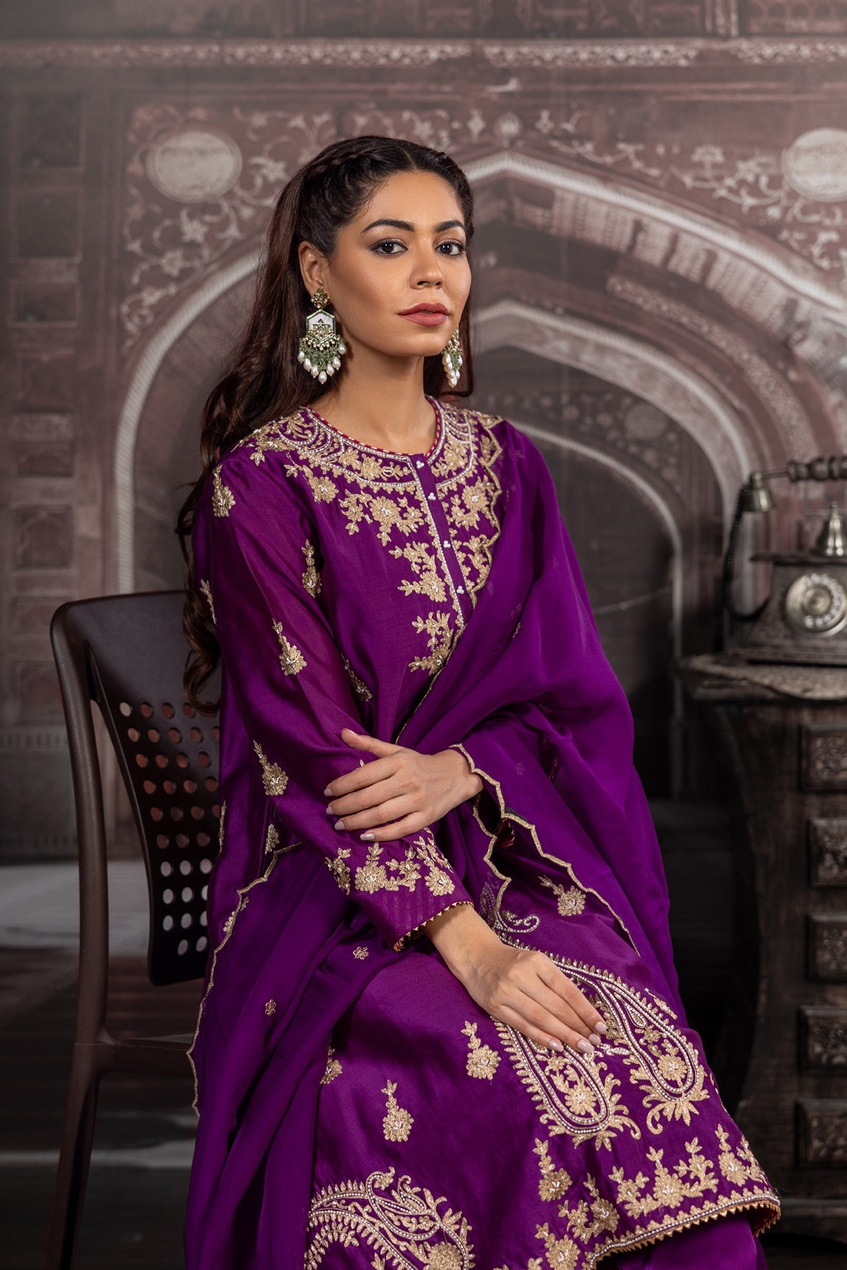 Nayab Purple Aari Set