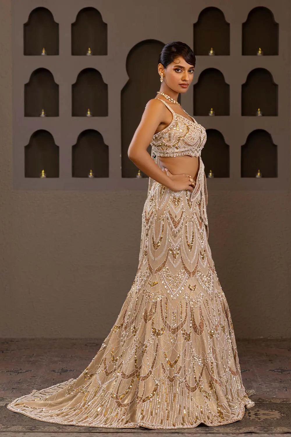 Noor-e-Kanak Fishcut Lehenga Set