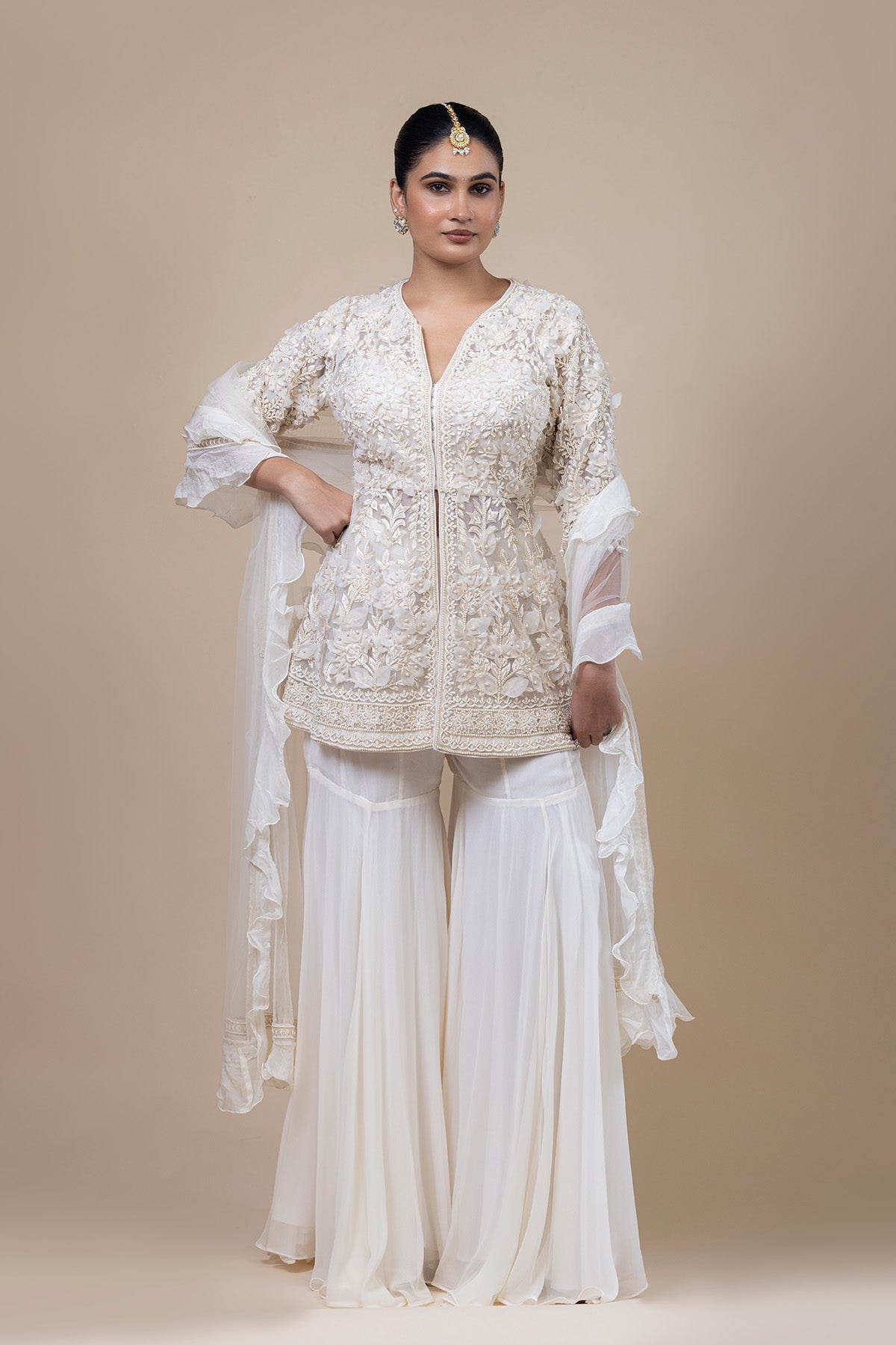 Pearl Blossom Gharara Set