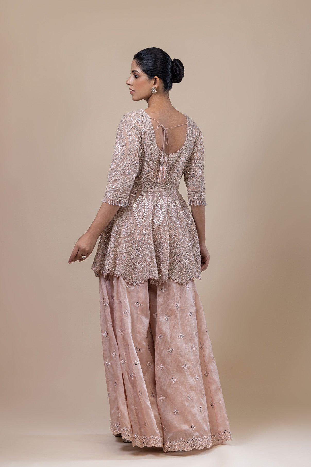 Peach Reverie Sharara Ensemble