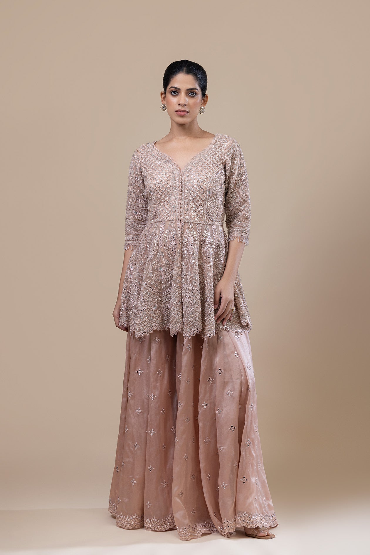 Peach Reverie Sharara Ensemble