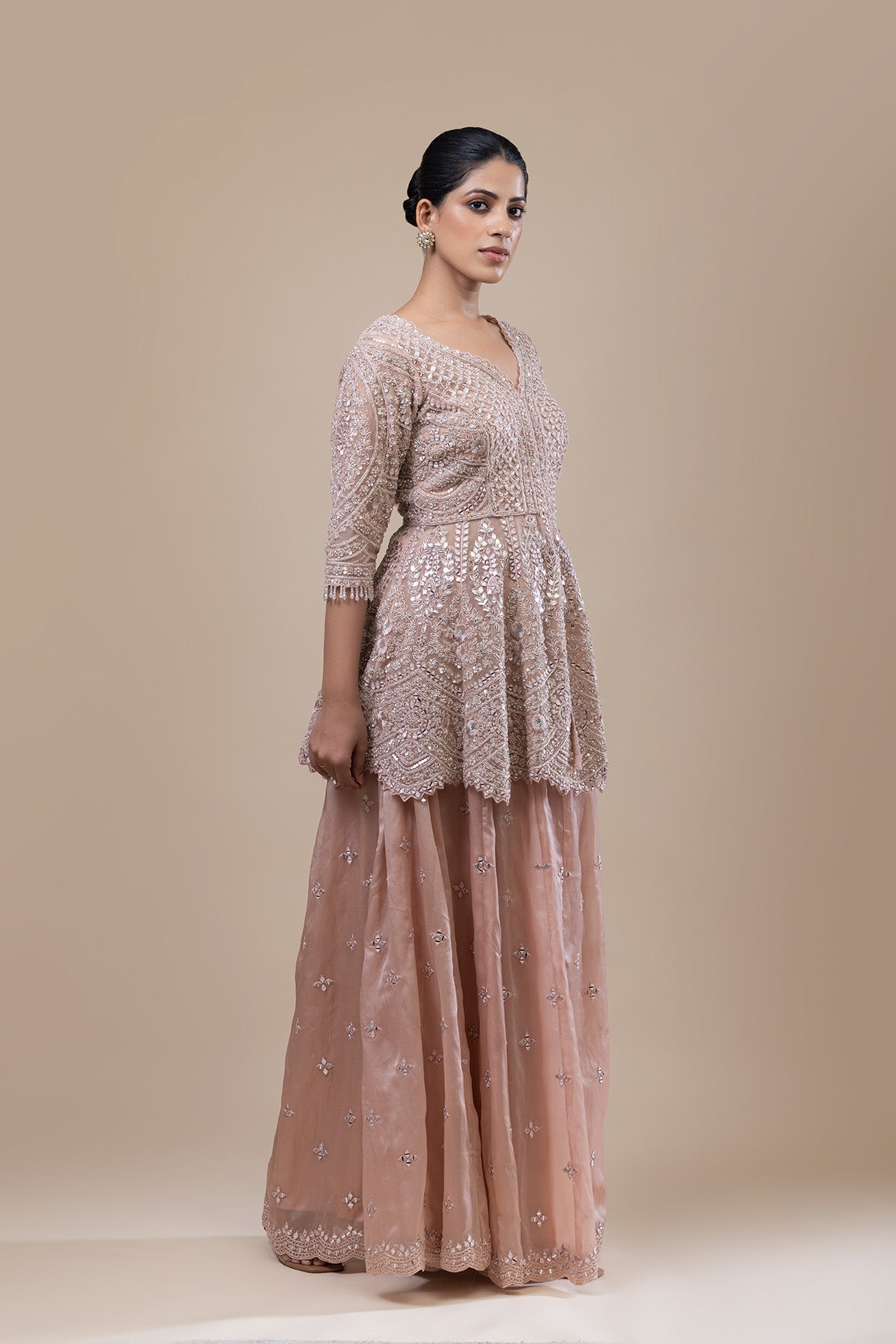 Peach Reverie Sharara Ensemble