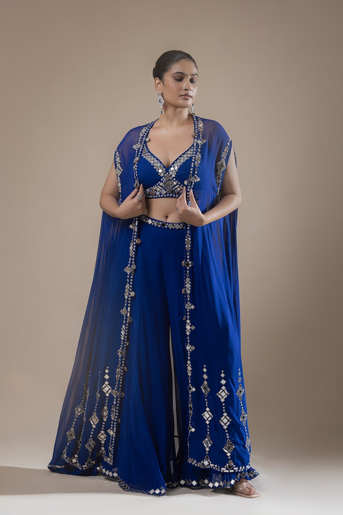 Blue Mystique Sharara Ensemble