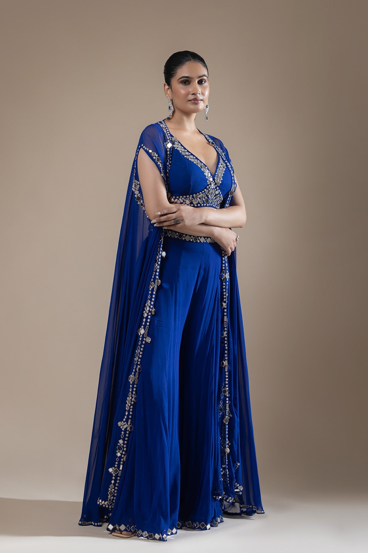 Blue Mystique Sharara Ensemble