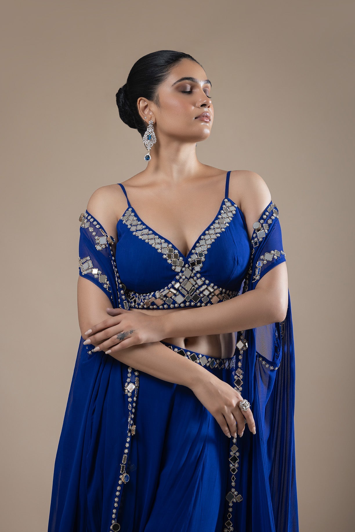 Blue Mystique Sharara Ensemble