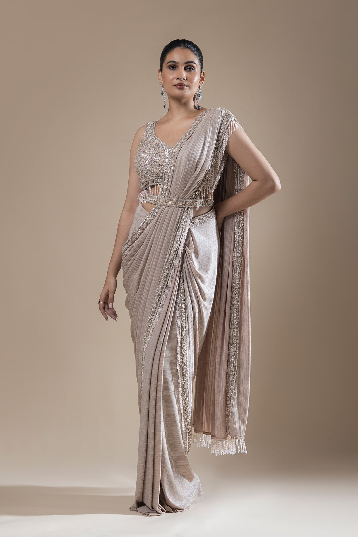 Golden Whisper Drape Saree