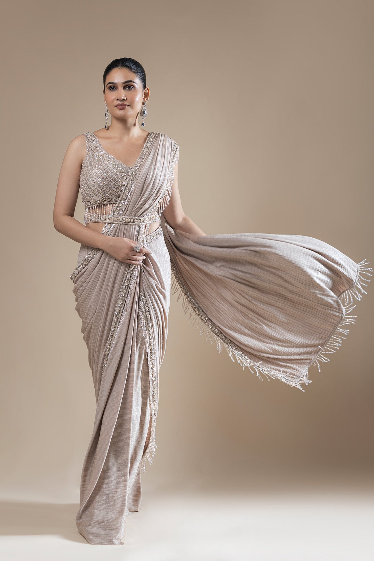 Golden Whisper Drape Saree