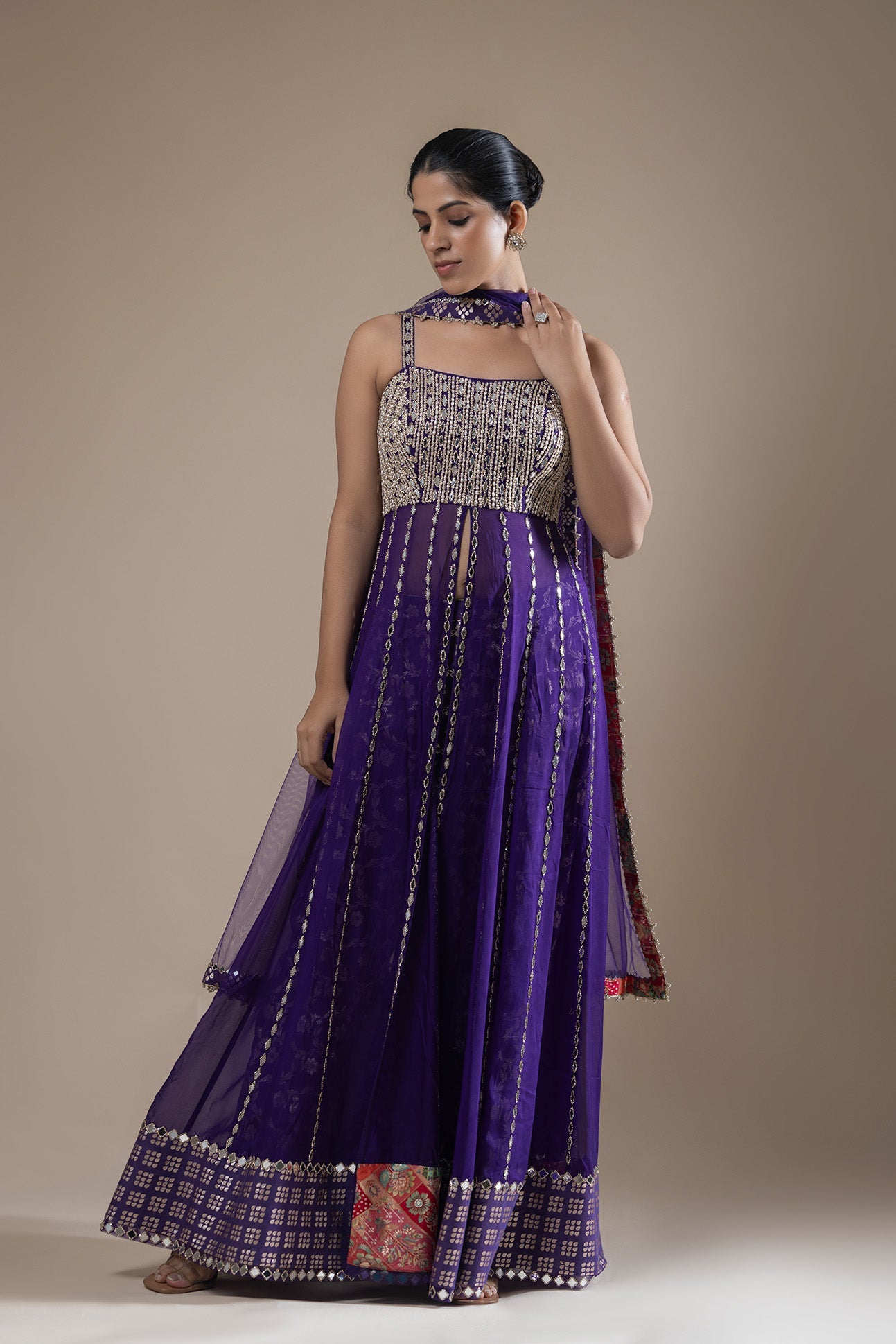 Violet Mirage Anarkali-Pant Set