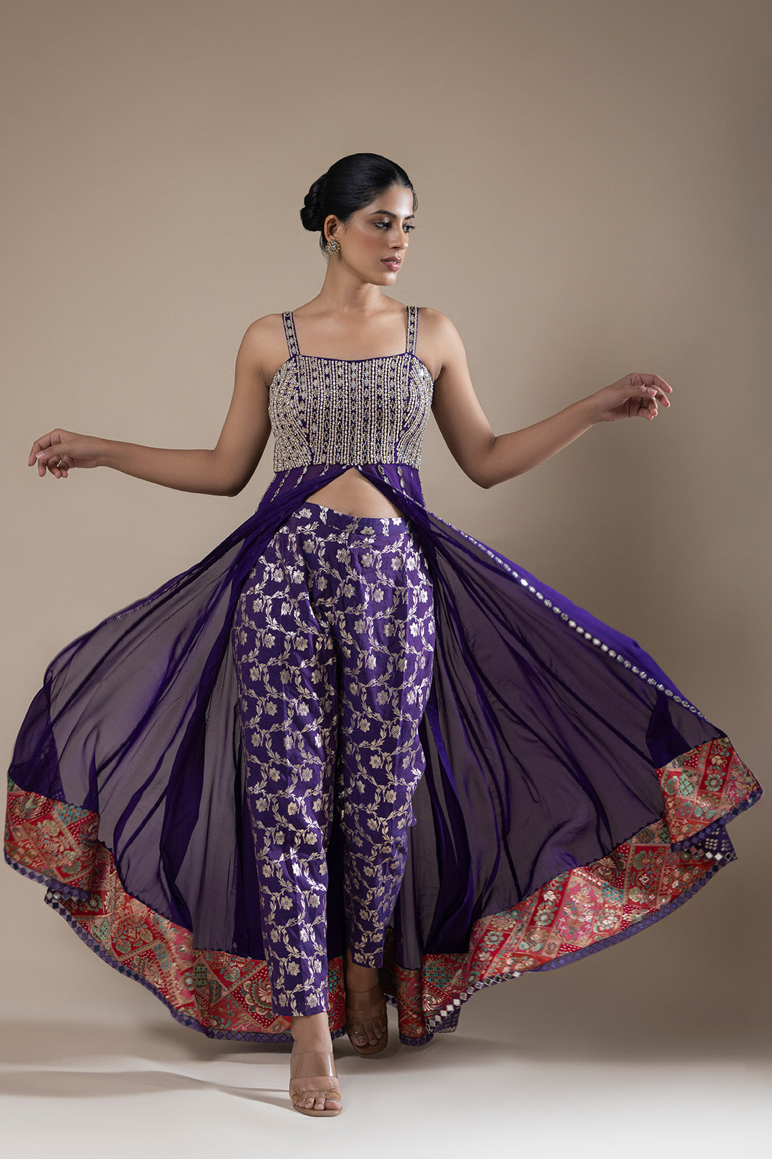 Violet Mirage Anarkali-Pant Set