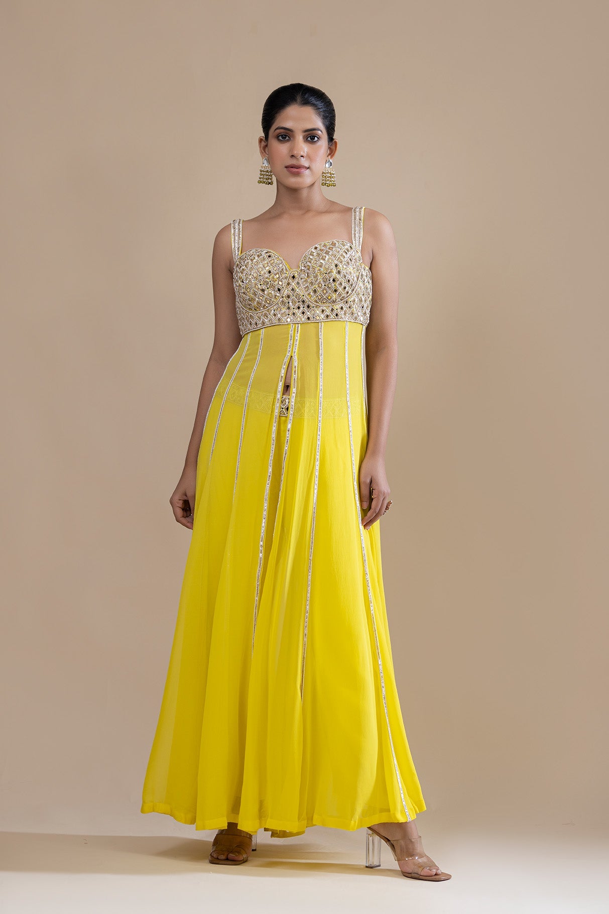 Lemon Radiance Anarkali-Pants Ensemble