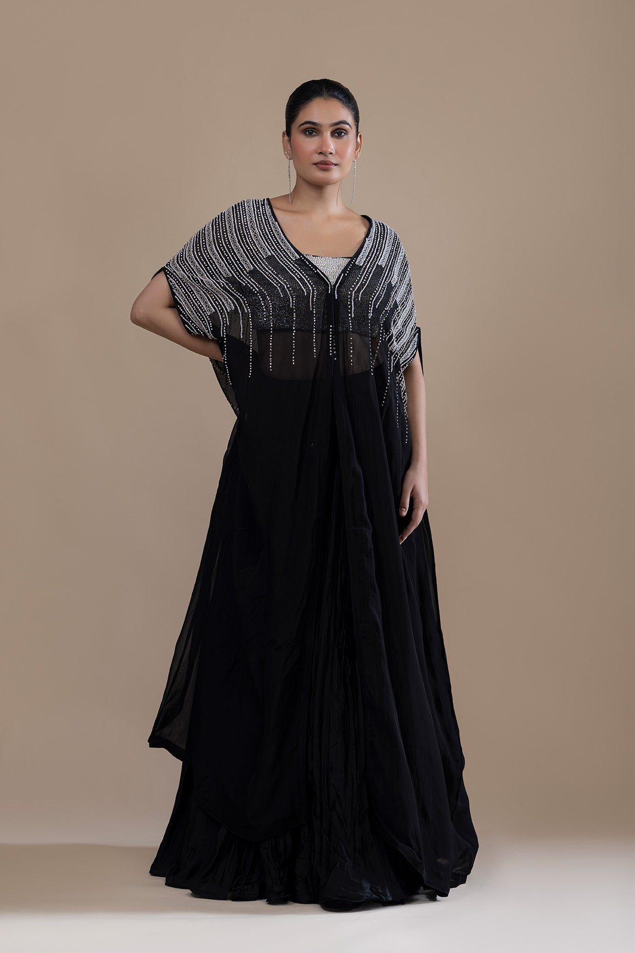 Noir Majesty Cape & Skirt Ensemble