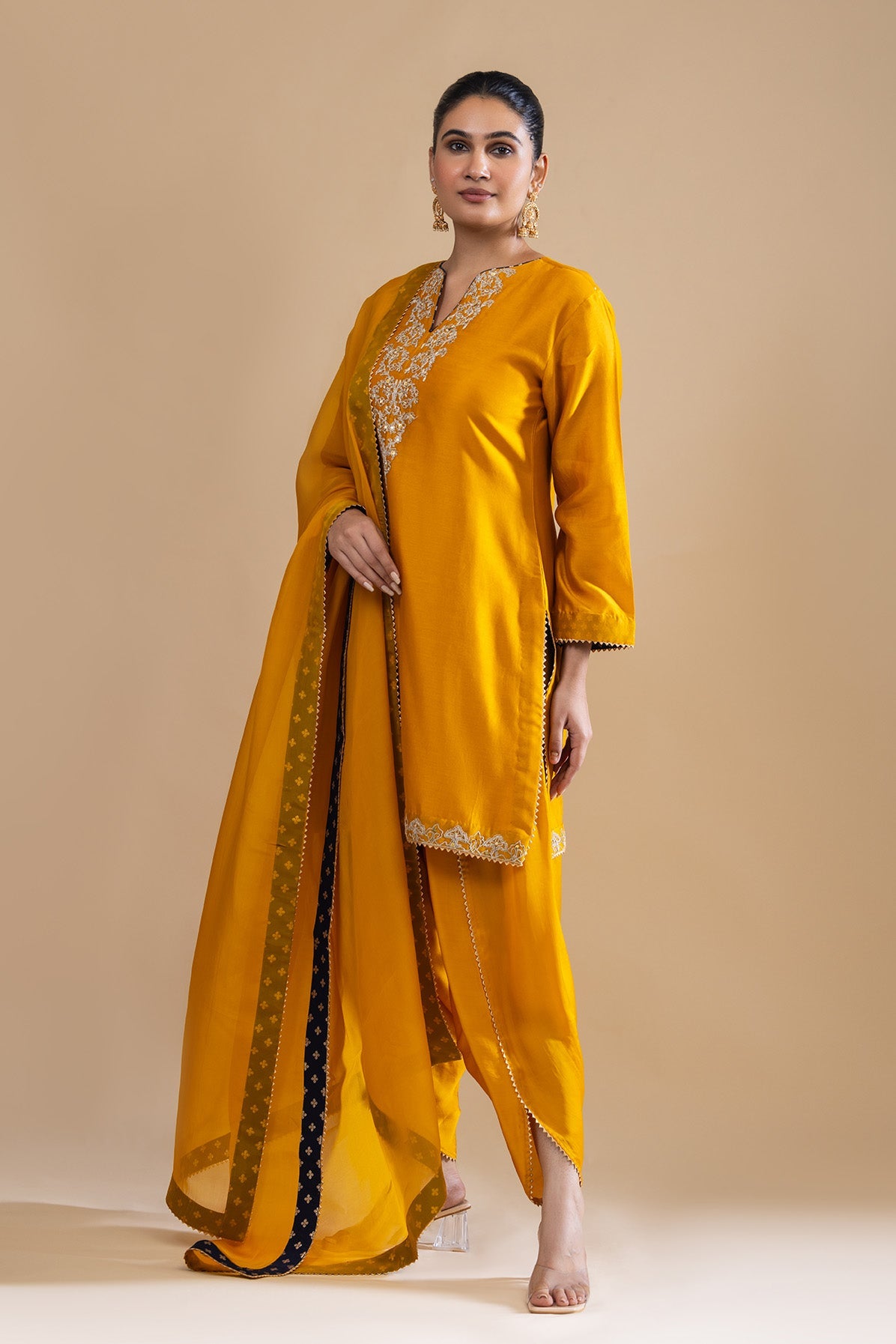 Kesariya Kiran Kurta Palazzo Set