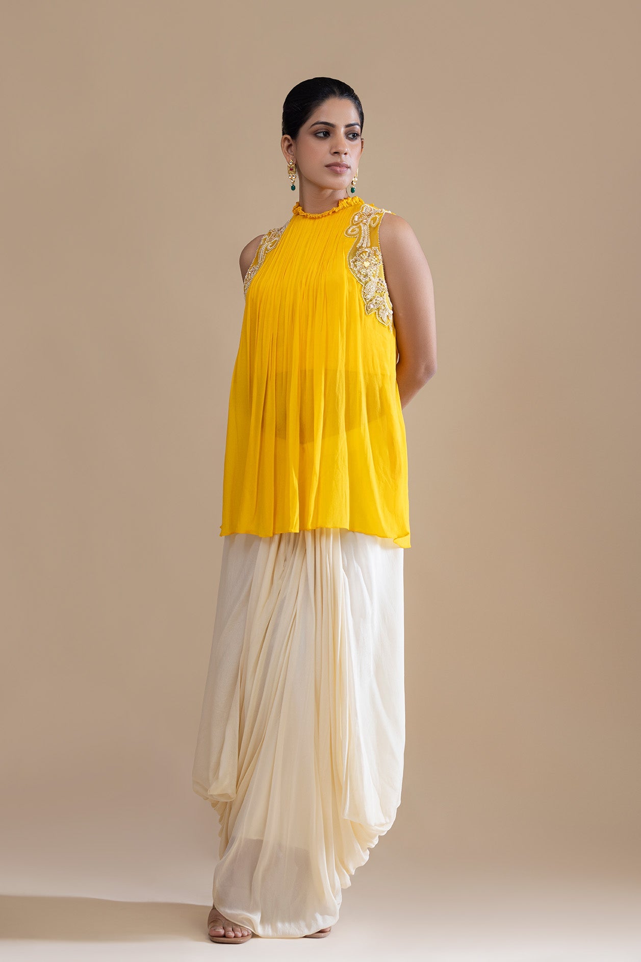 Golden Sunbeam Shirt-Dhoti Set