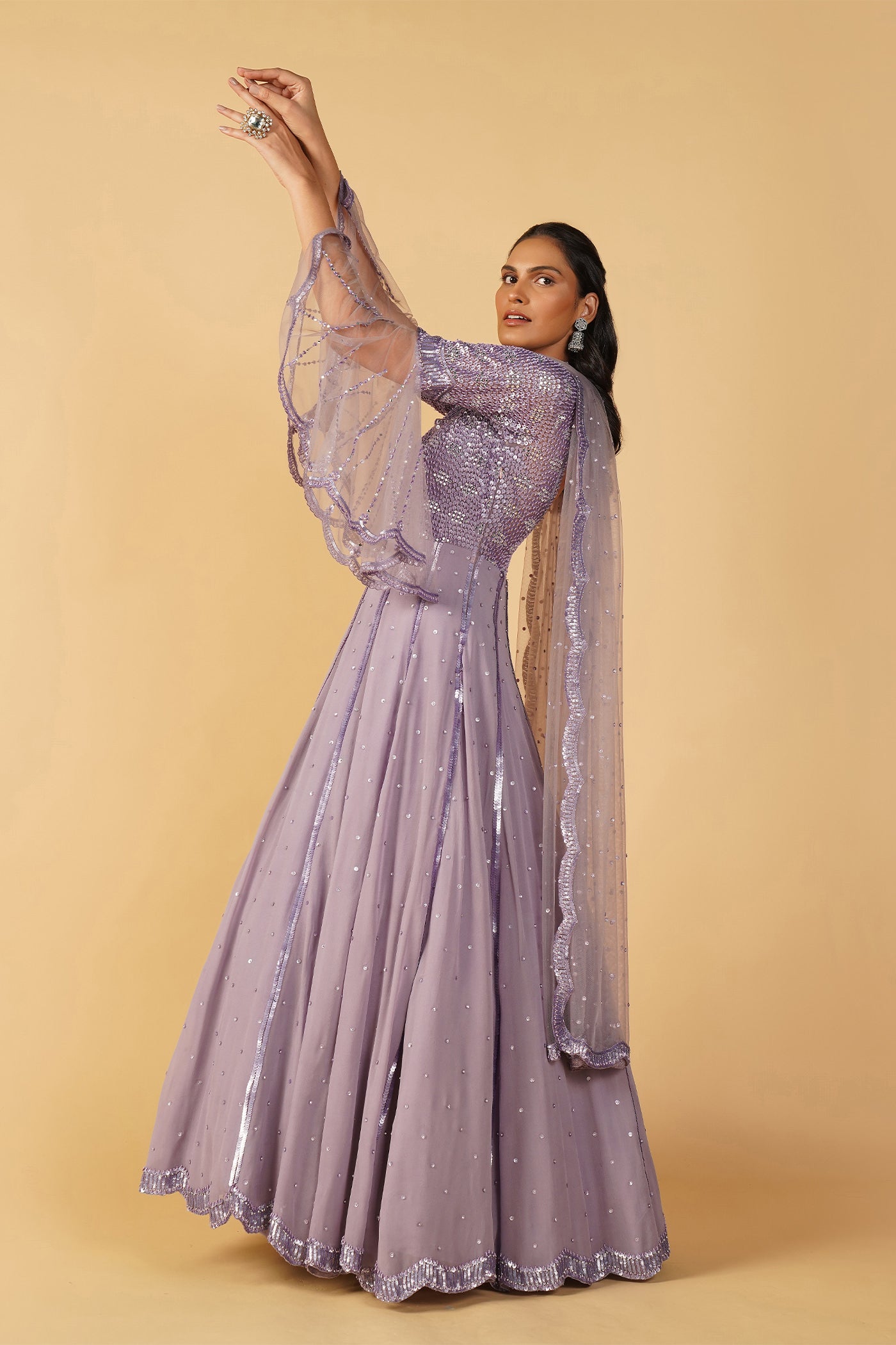 Breezy Lavender Green Anarkali