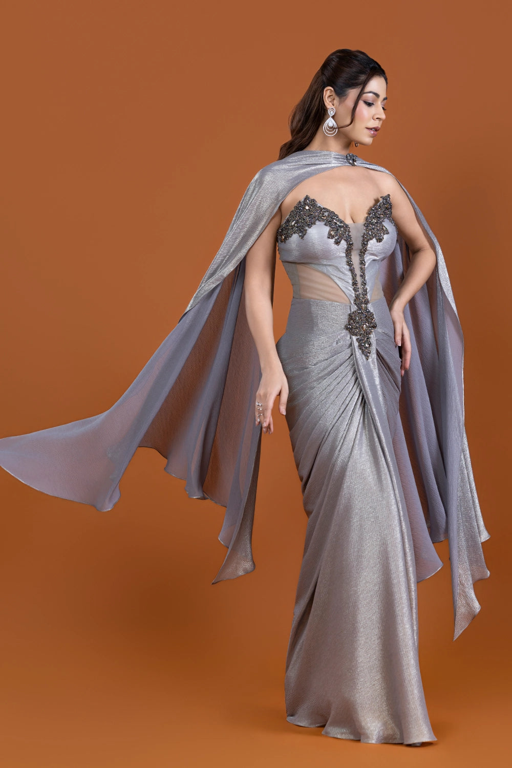 Barfani Glacier Drape Stole Set