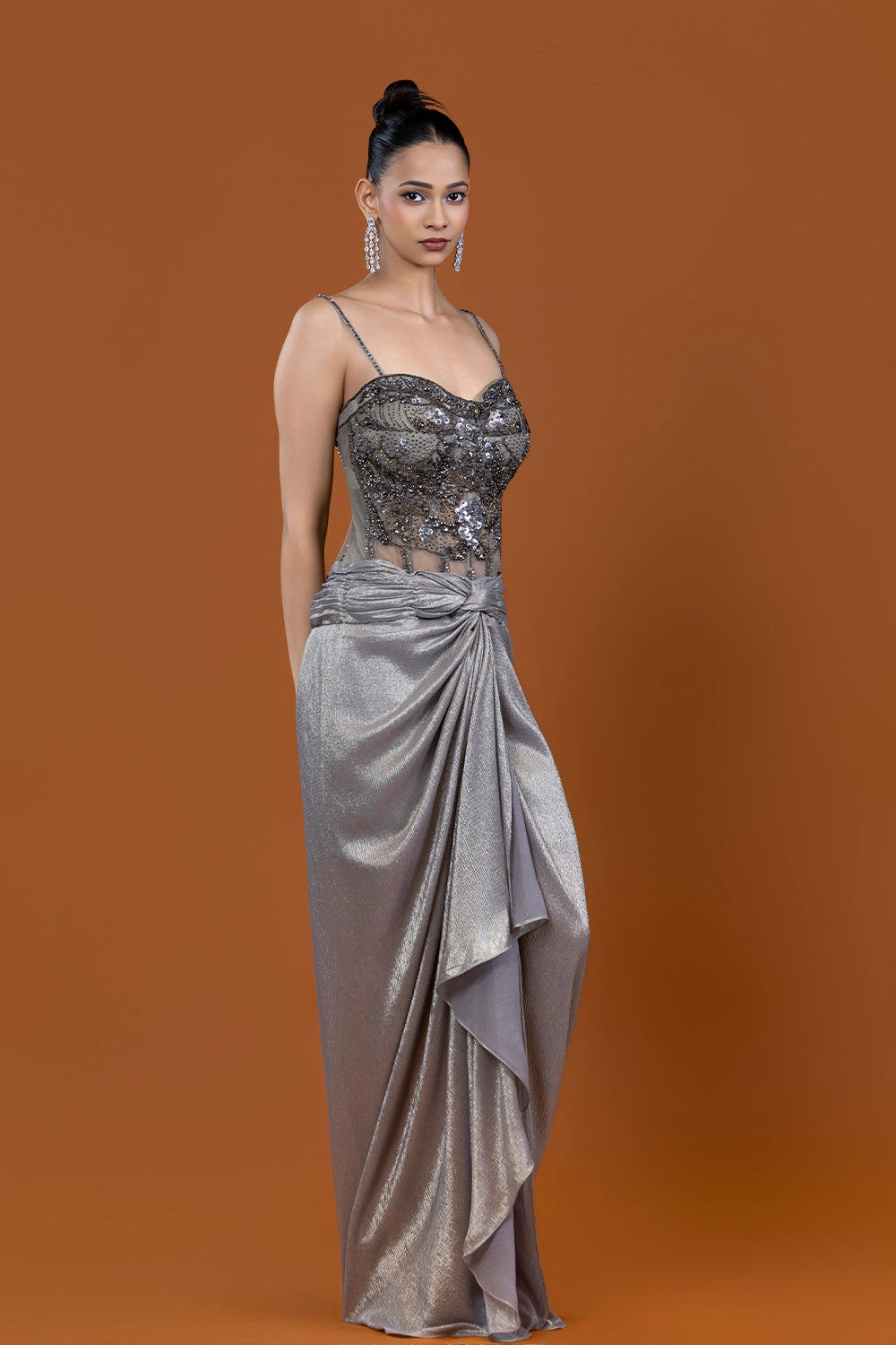 Aabshaar Glacier Drape Dress