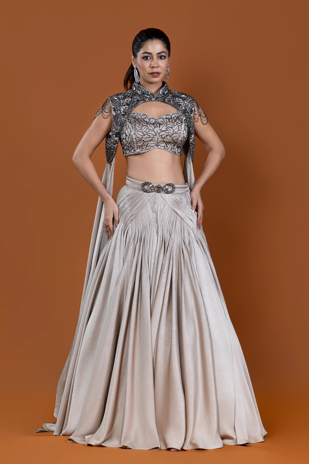 Husn Mushroom Cape Skirt Set