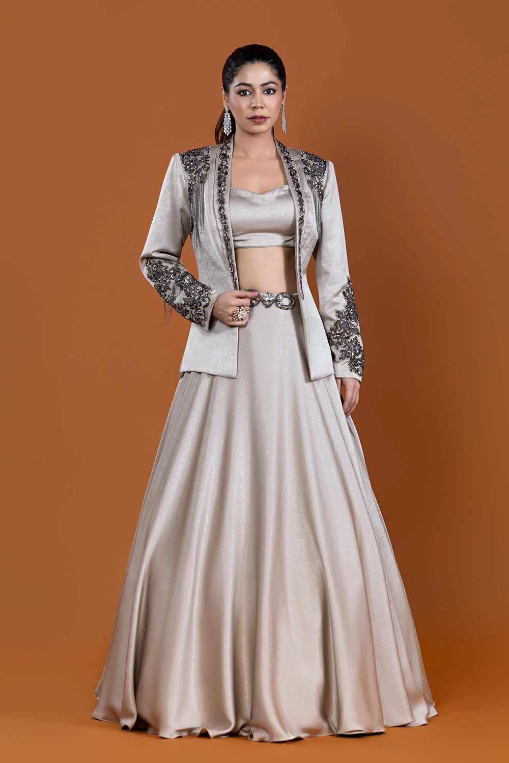 Tehzeeb Mushroom Jacket Skirt Set