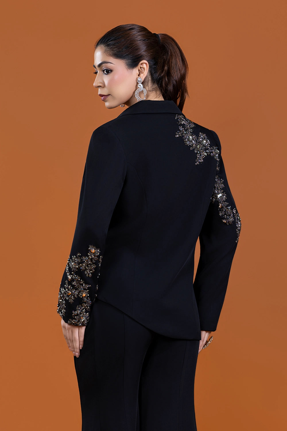 Shaan Noir Corset Jacket Set