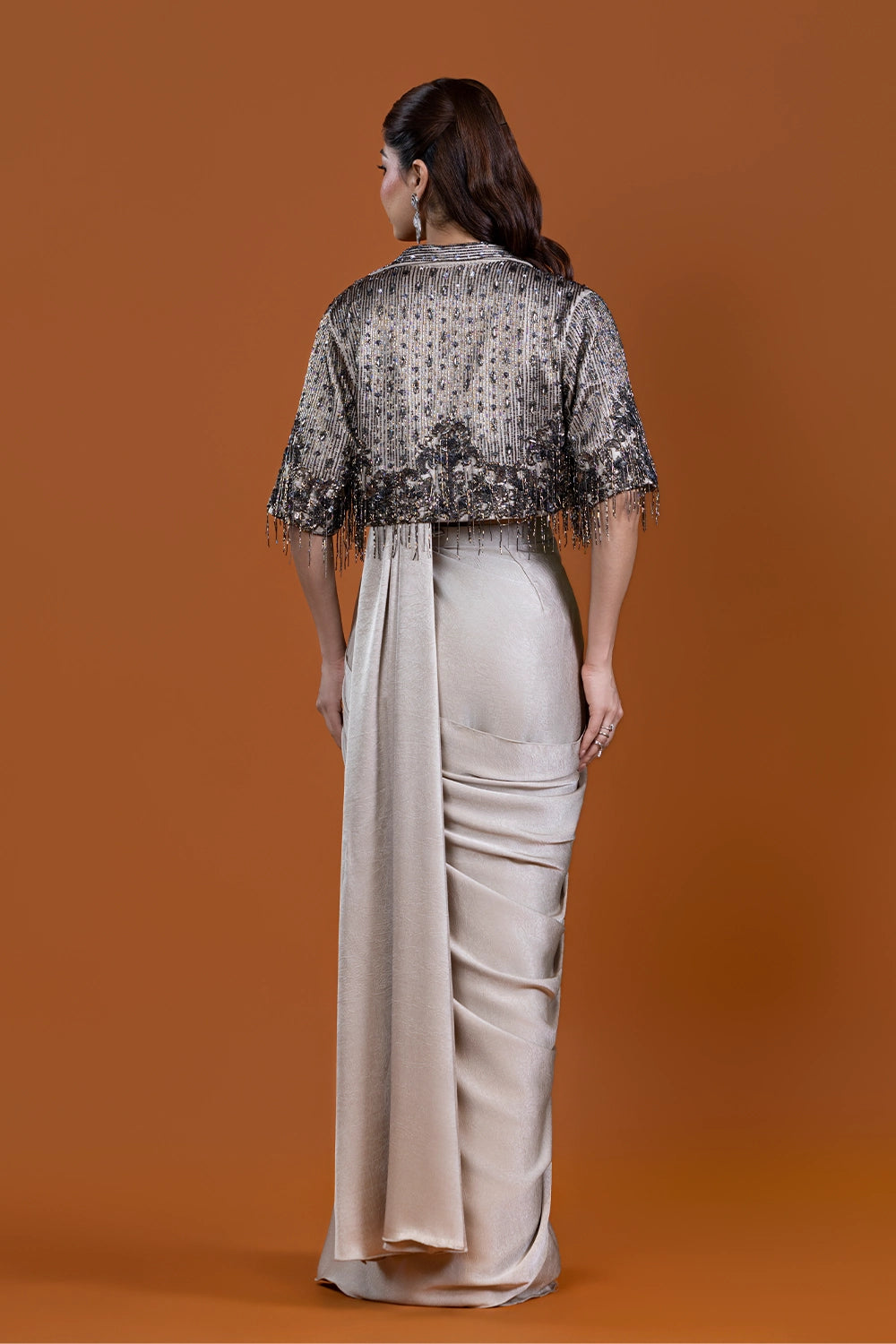 Virasat Mushroom Saree Jacket Set