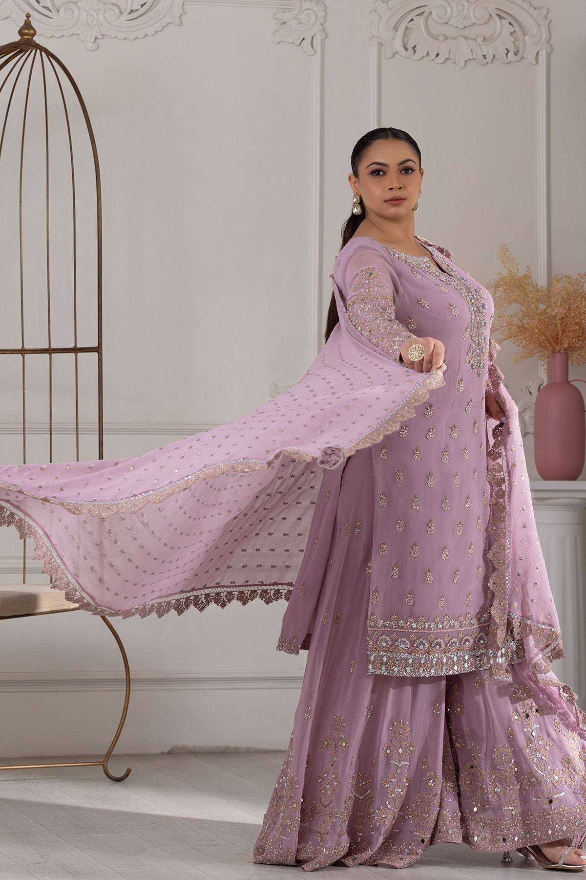 Orchid Sharara Set