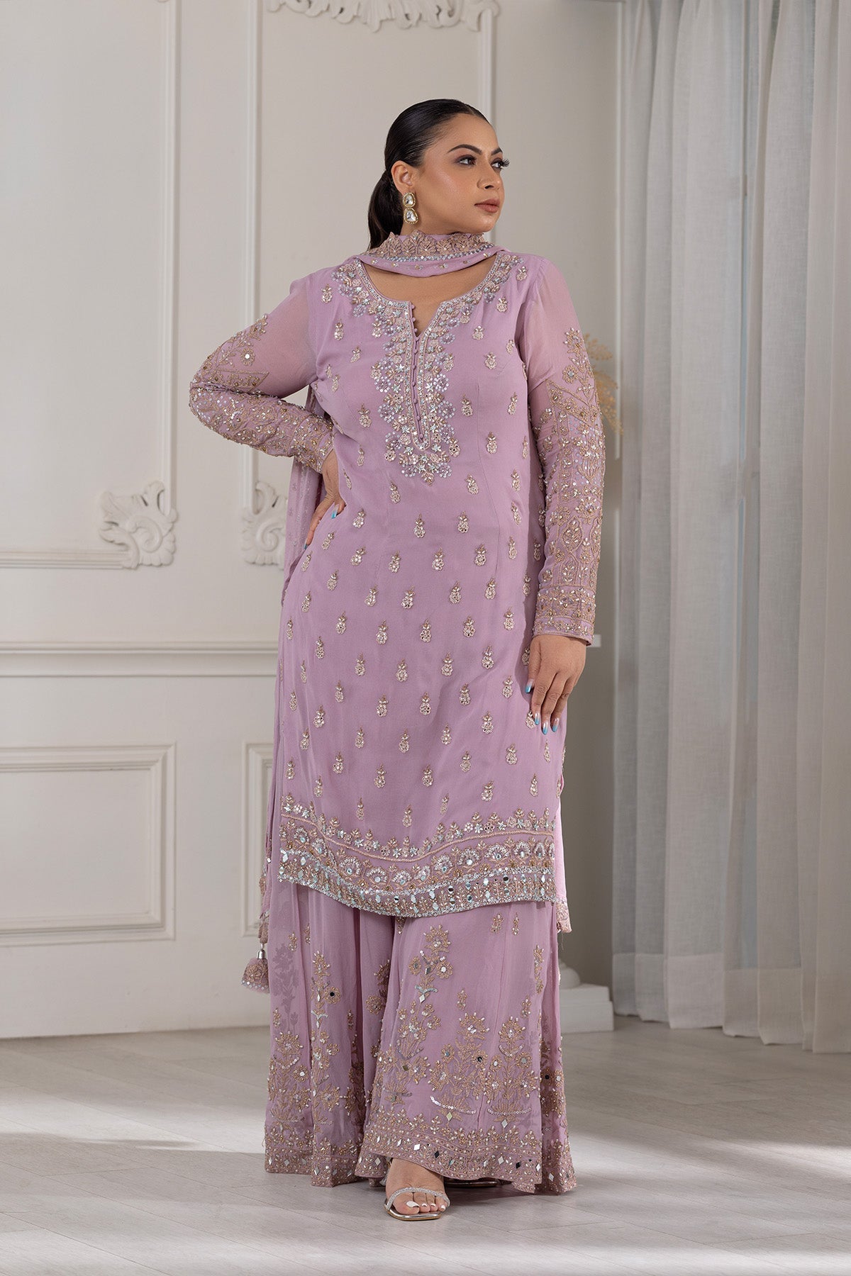 Orchid Sharara Set