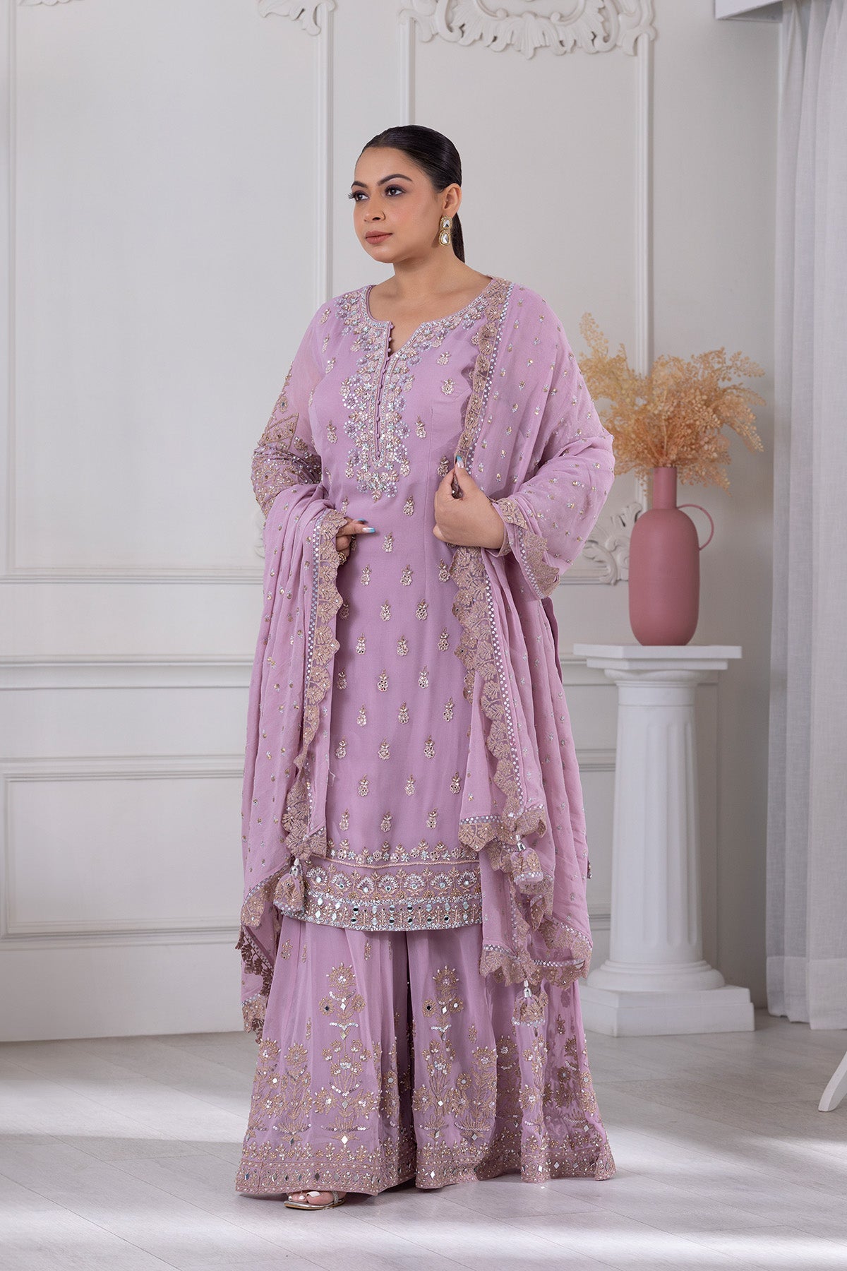 Orchid Sharara Set