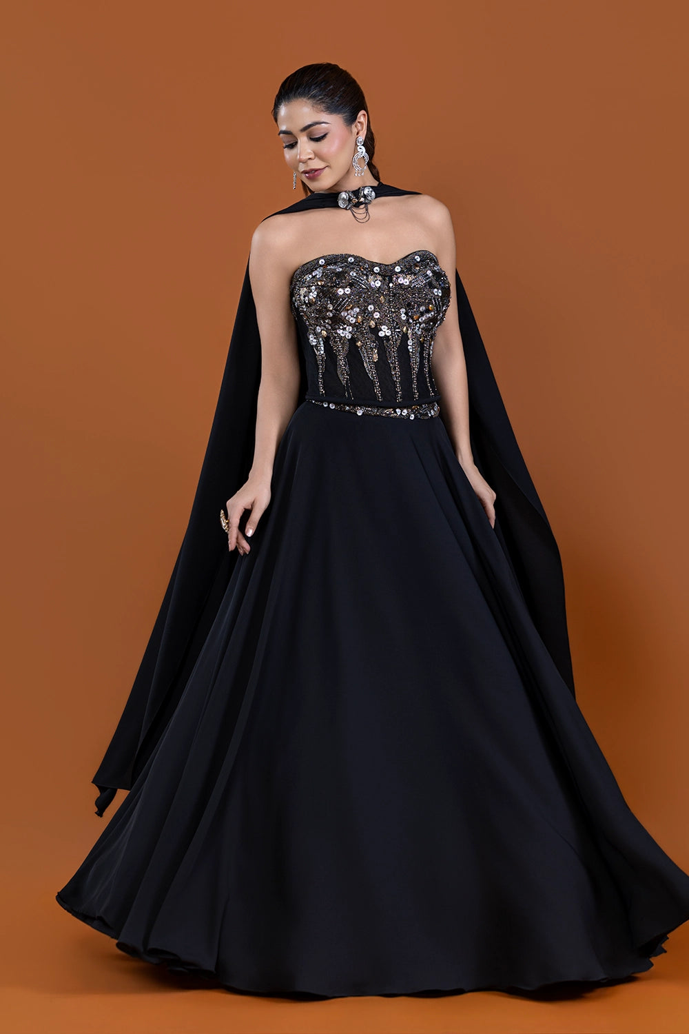 Andaaz Corset Drape Dupatta Set