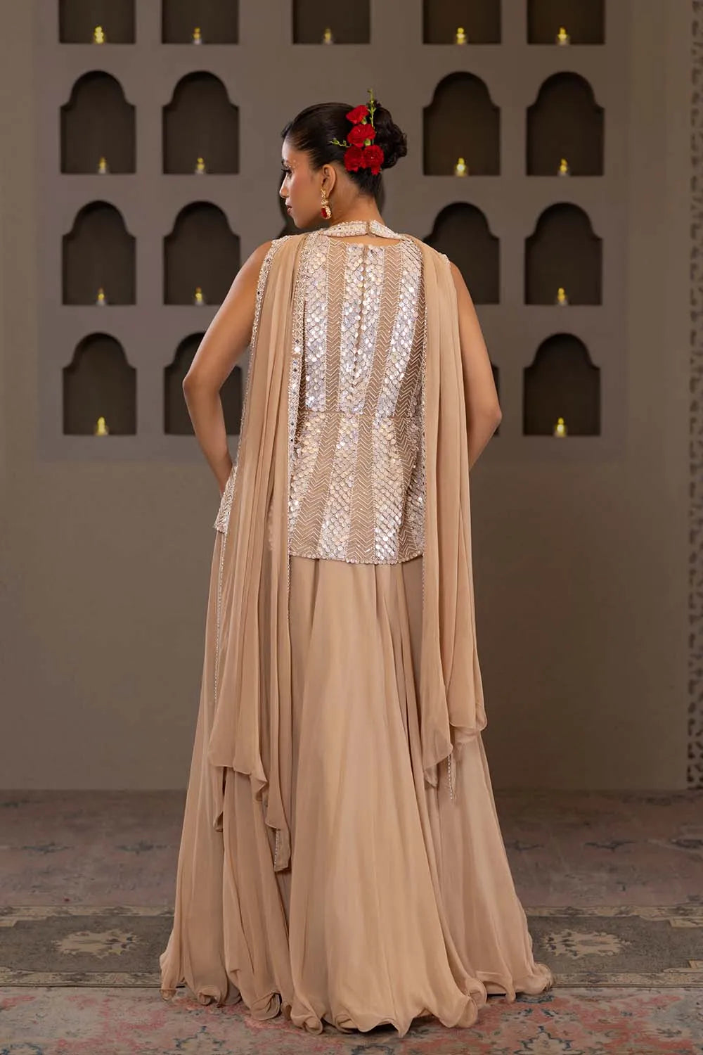 Noorani Peplum top & Skirt Ensemble