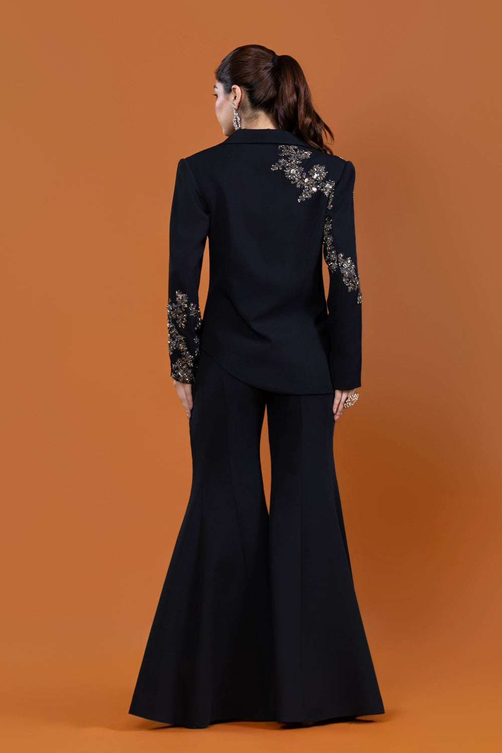 Shaan Noir Corset Jacket Set