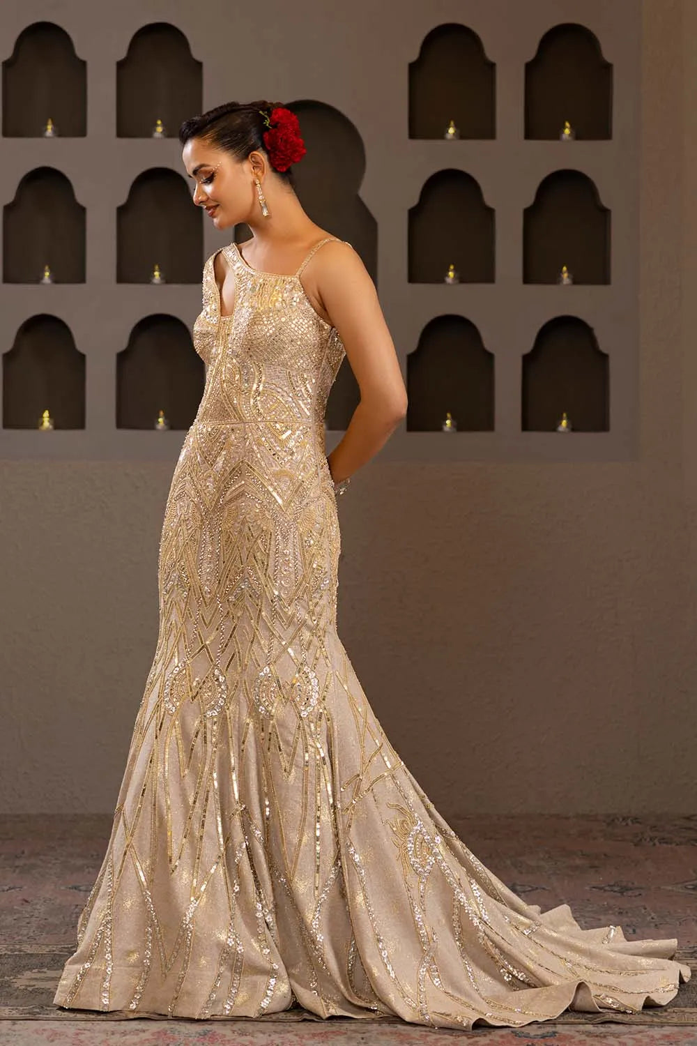 Sunehri Roshni Fishcut Gown