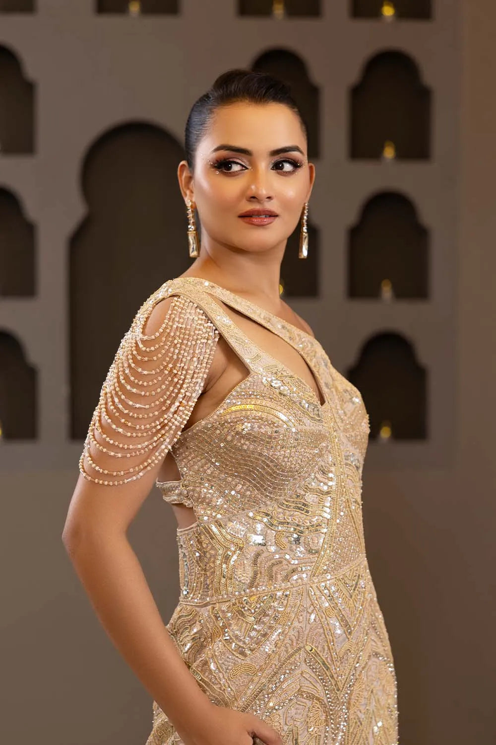 Sunehri Roshni Fishcut Gown