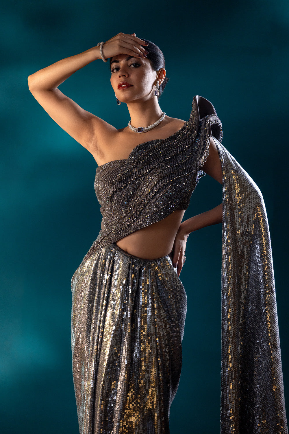 Eclipse Grey Drape saree