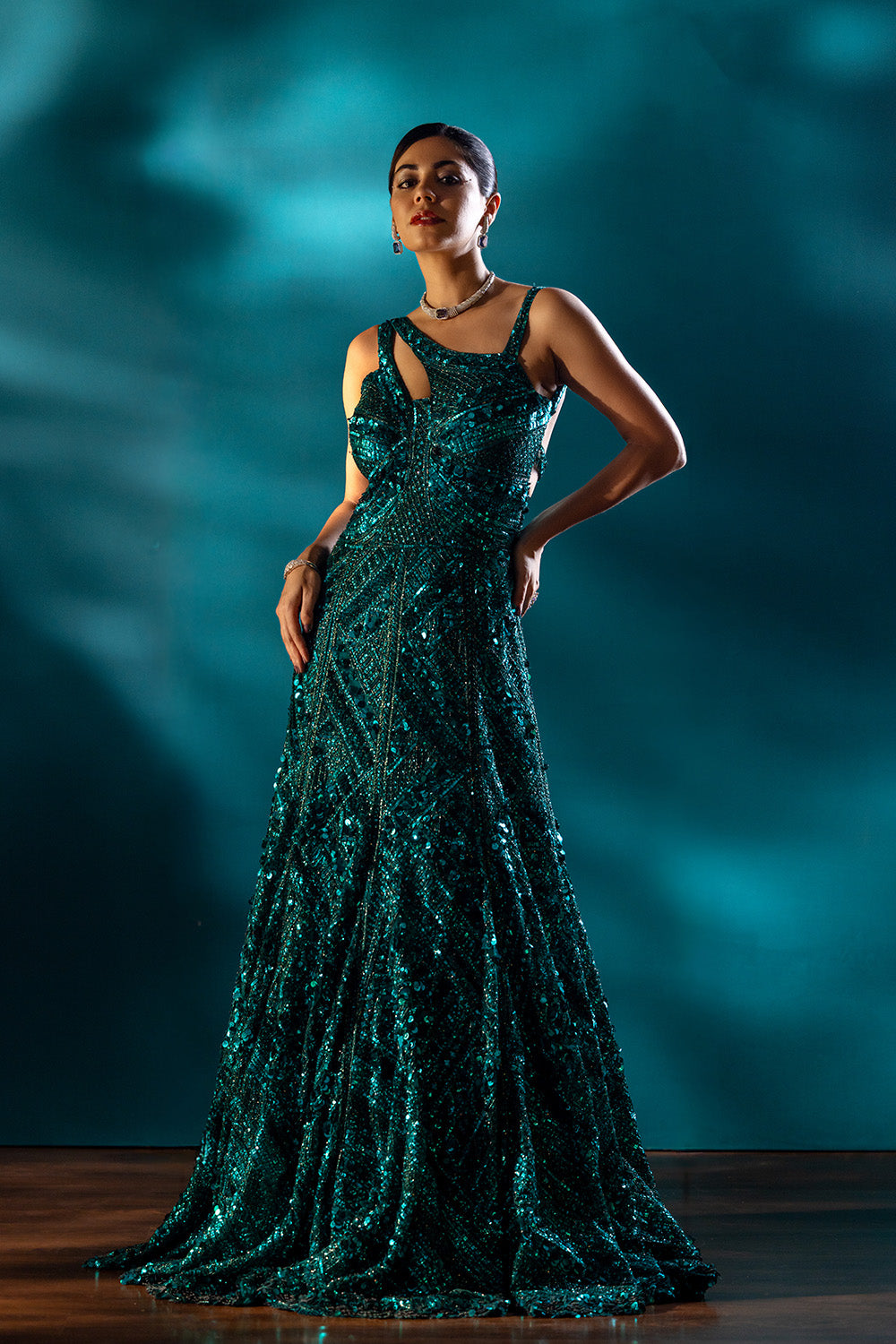 Teal Reverie Gown