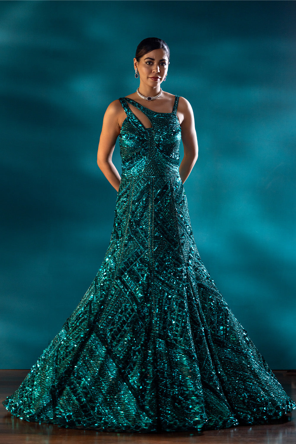 Teal Reverie Gown