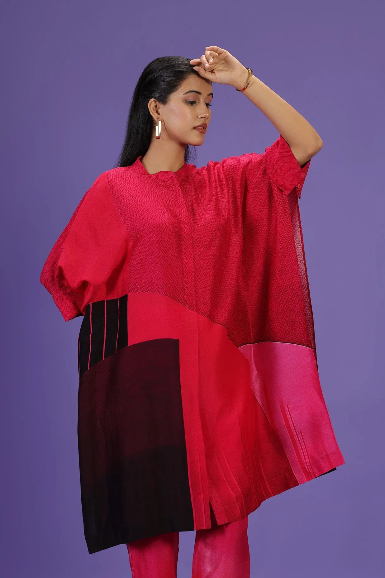 Urban Crimson Mid Length Kurta set