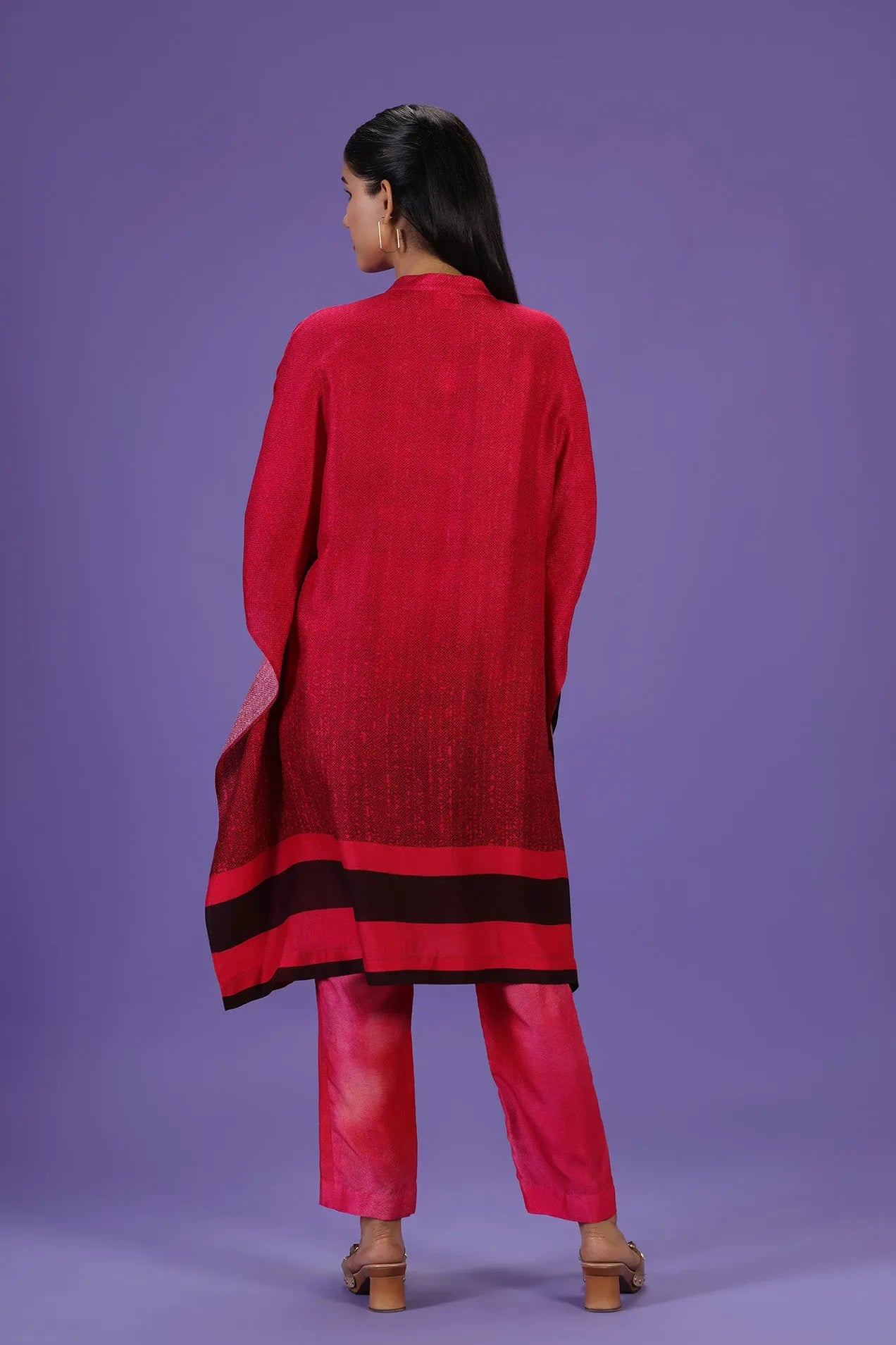 Urban Crimson Mid Length Kurta set