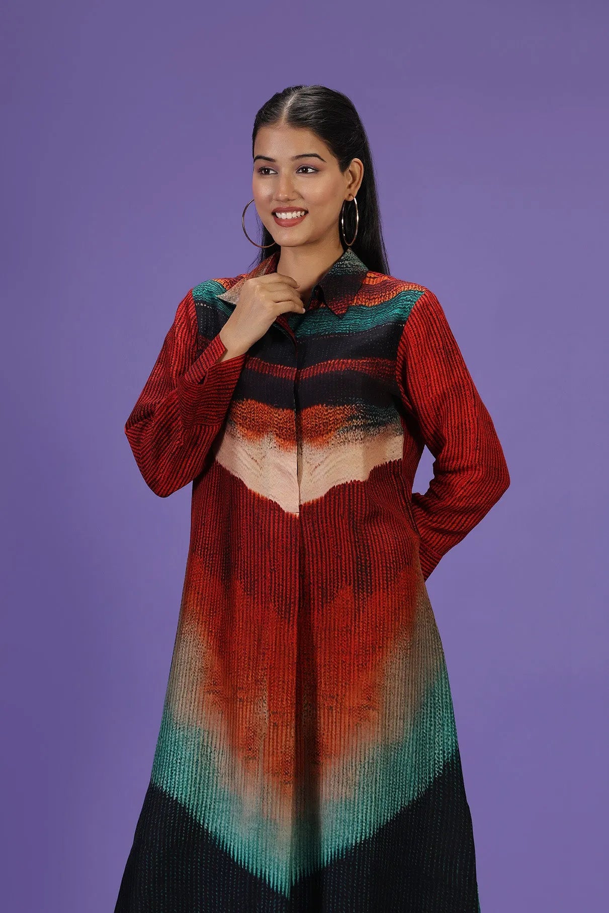 Imperial Flame Long Kurta set