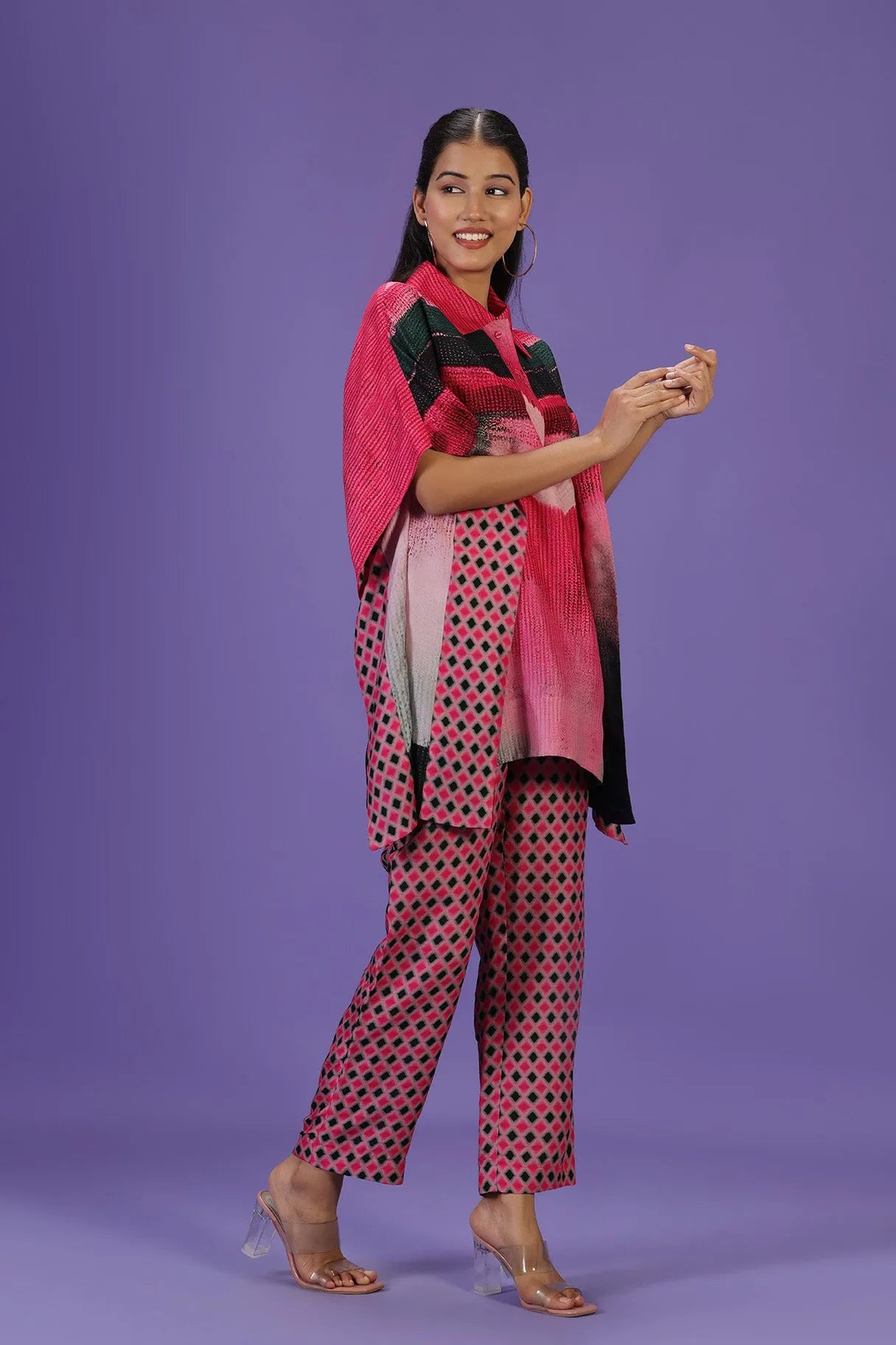 Rosé Noir Short Kaftan Style Set