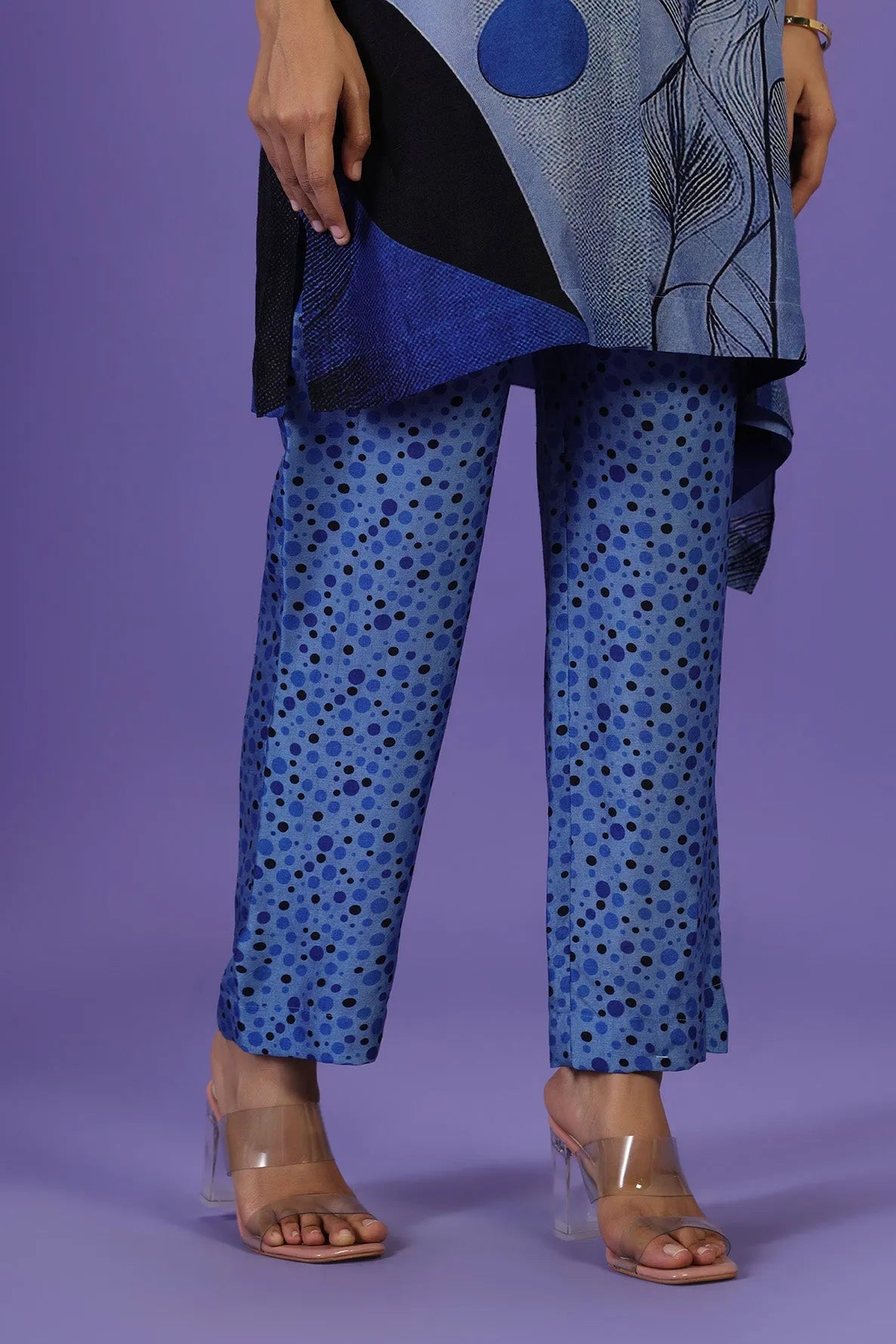 Blue Eclipse Kurta style Kaftan Set