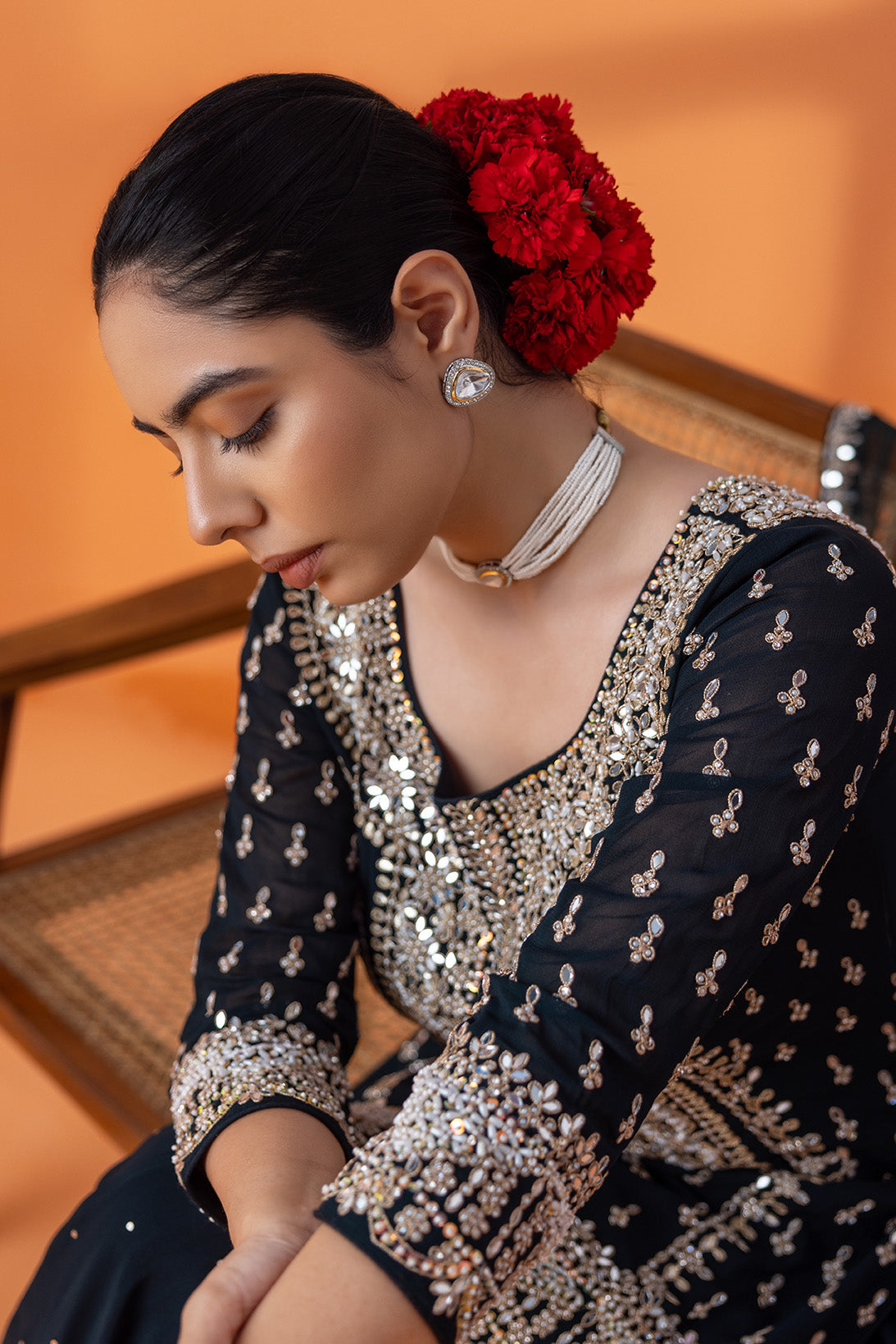 Nawabi Neel Aaina Gharara Set