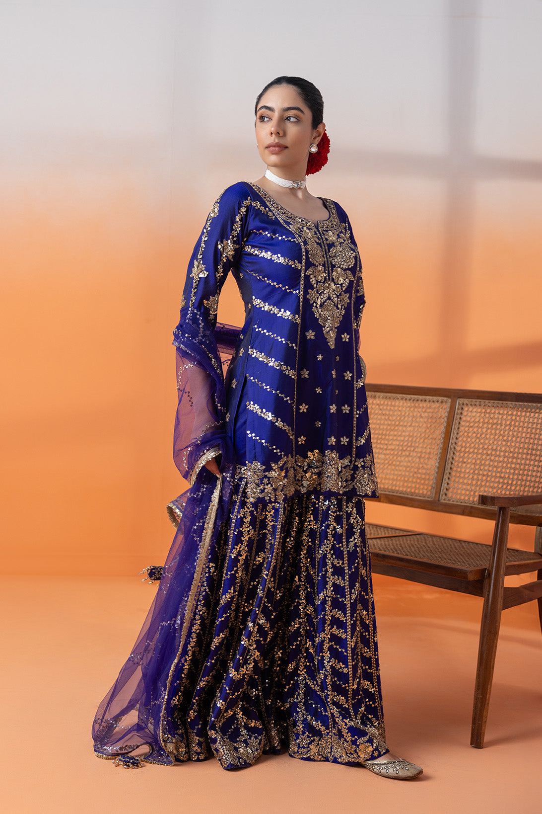 Riwaayat-e-Gulzar Purple Gharara Joda