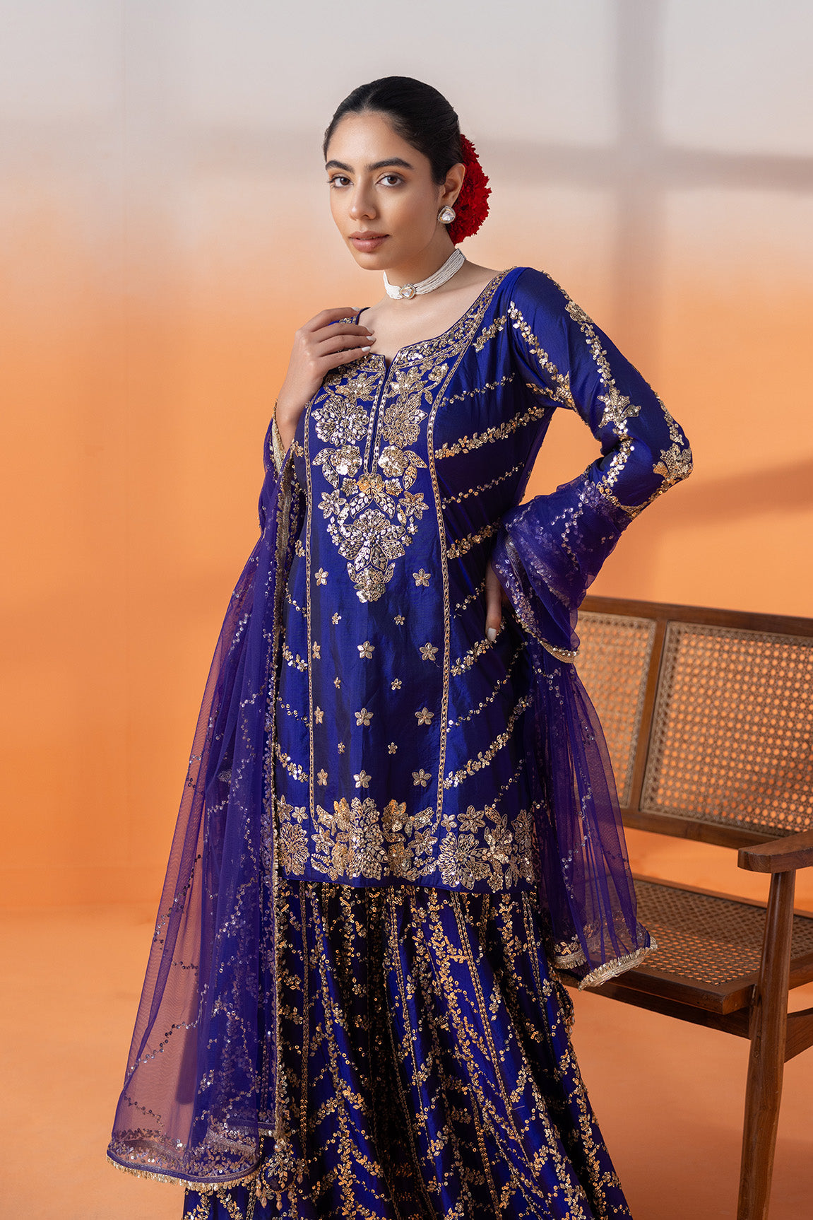 Riwaayat-e-Gulzar Purple Gharara Joda