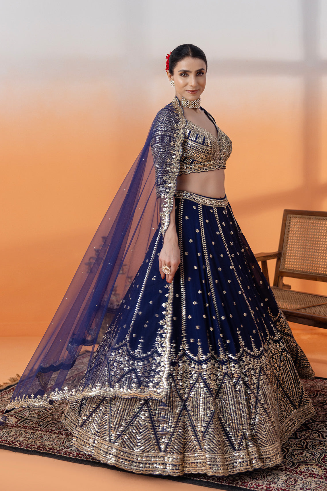 Shahi Blue Noor Ensemble