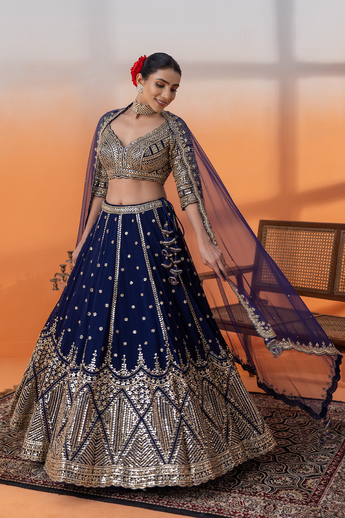 Shahi Blue Noor Ensemble